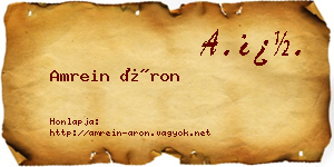 Amrein Áron névjegykártya